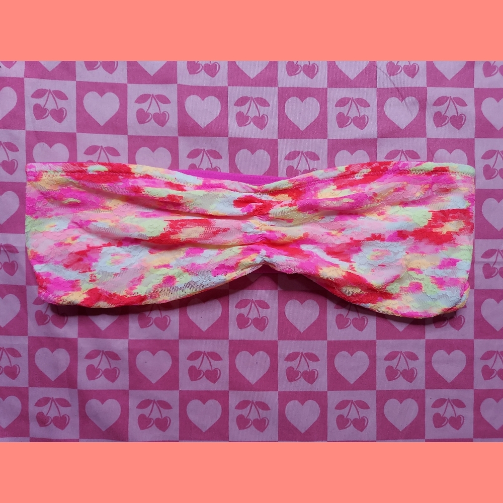 Victorias Secret PINK Tie Dye Strapless Sports Bra